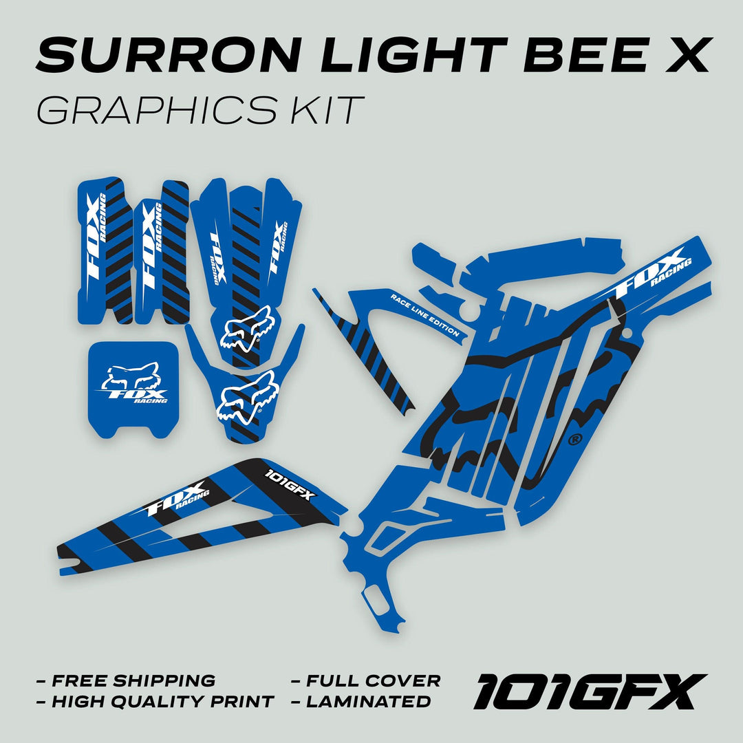 Surron Light Bee X Graphics Kit FOX RACE LINE Blue Black