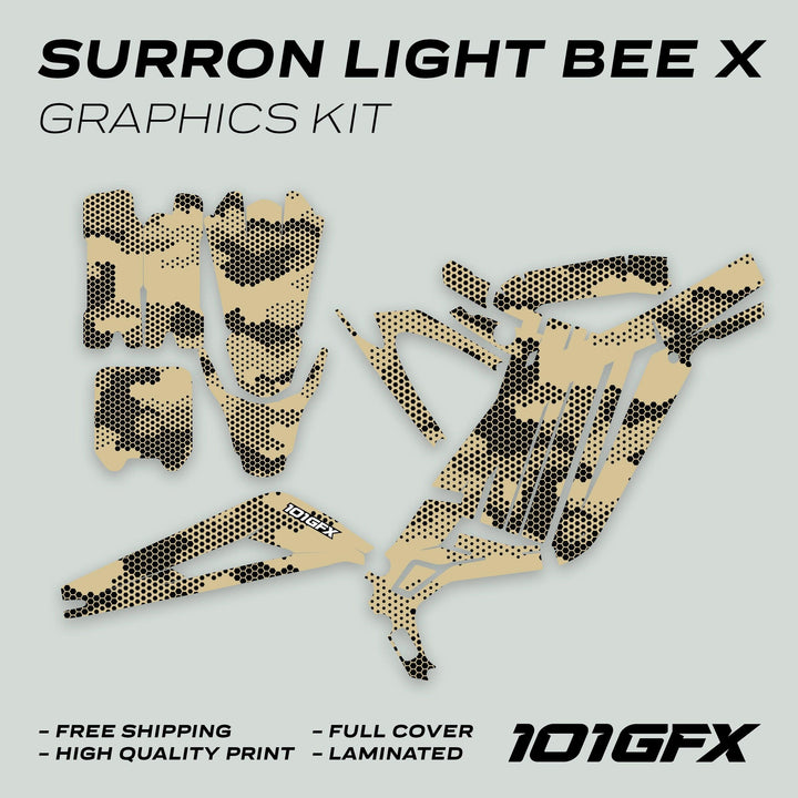 Surron Light Bee X Graphics Kit HEXOCAM Sand