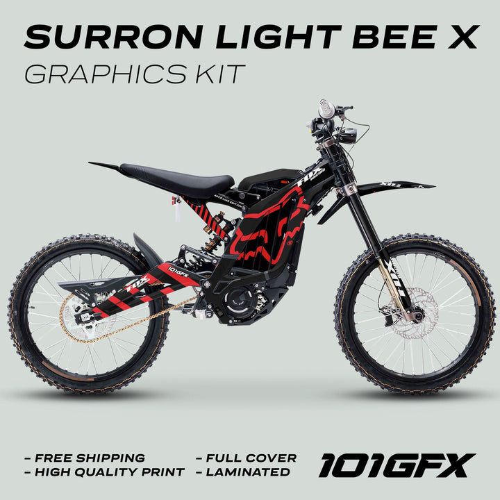 Surron Light Bee X Graphics Kit FOX RACE LINE Black Red