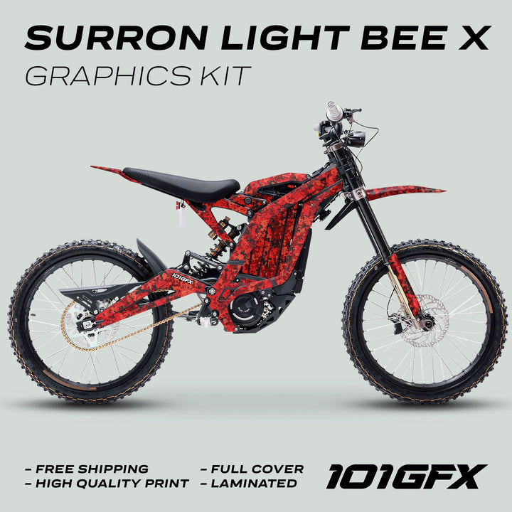 Surron Light Bee X Graphics Kit SQUARE TEK Red