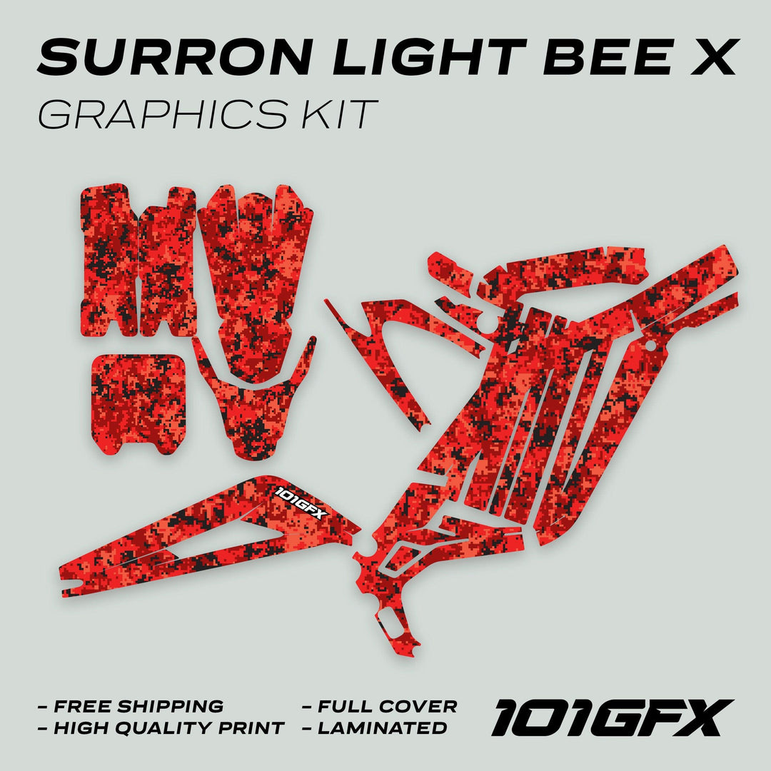 Surron Light Bee X Graphics Kit SQUARE TEK Red