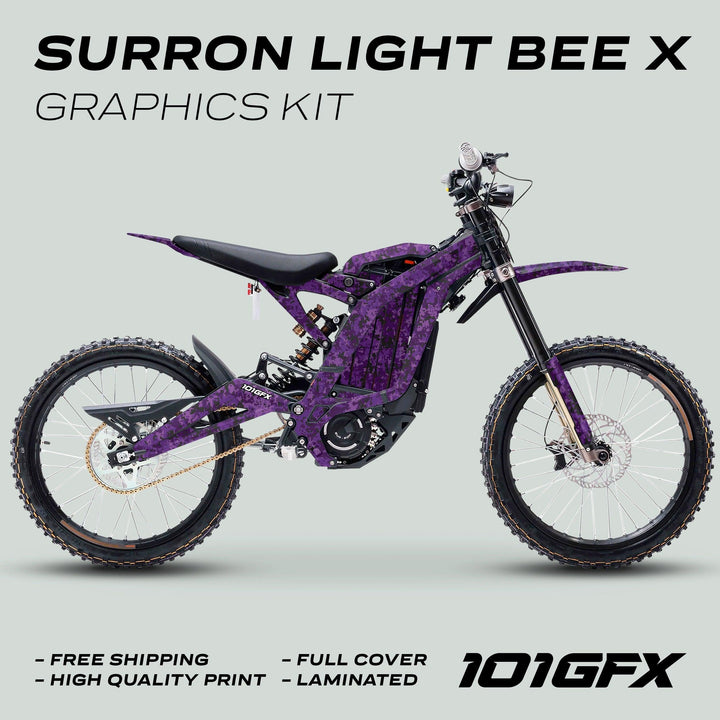 Surron Light Bee X Graphics Kit SQUARE TEK Purple