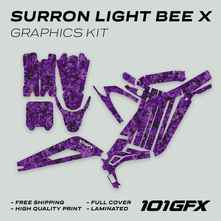 Surron Light Bee X Graphics Kit SQUARE TEK Purple