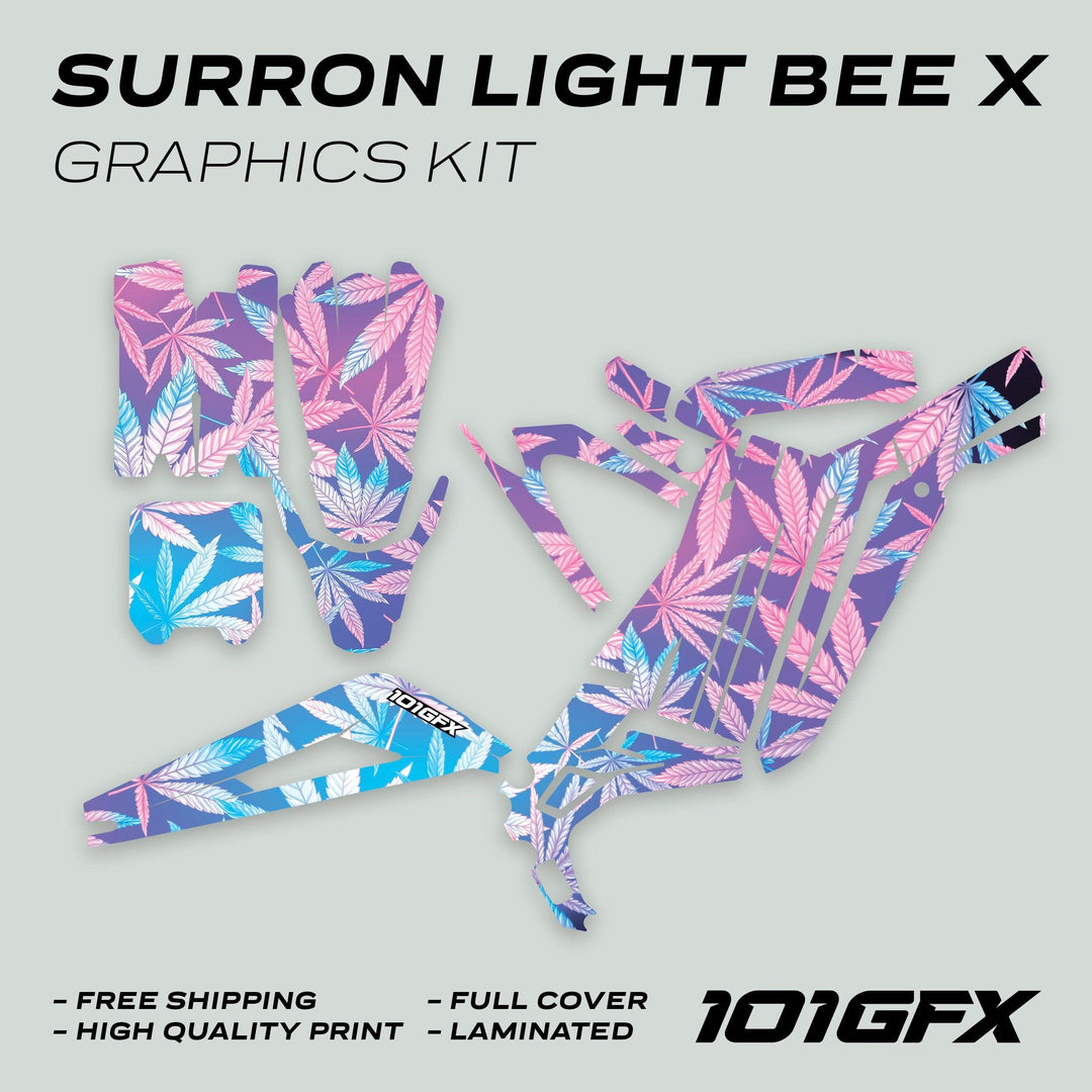 Surron Light Bee X Graphics Kit 420 CANNABIS Glow