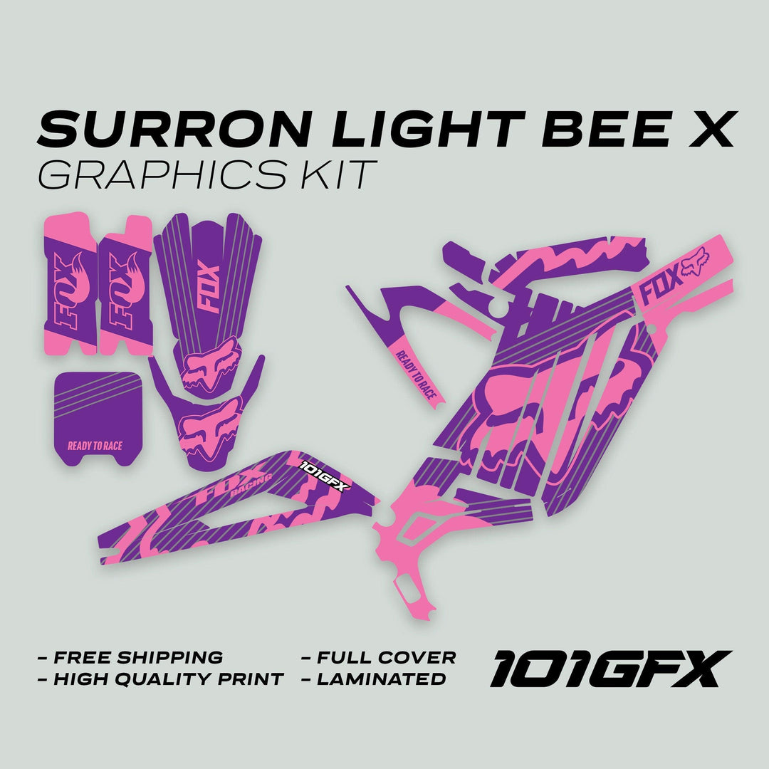 Surron Light Bee X Graphics Kit FOX STRIPES PURPLE Pink