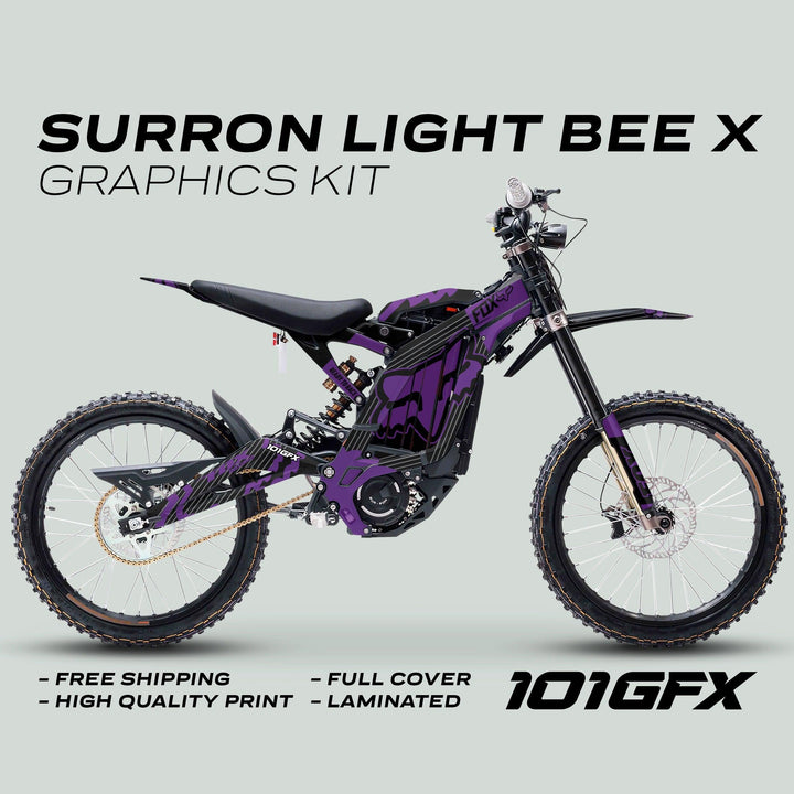 Surron Light Bee X Graphics Kit FOX STRIPES BLACK Purple