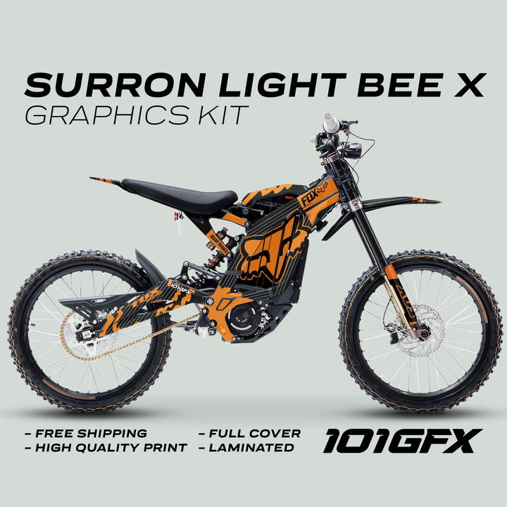 Surron Light Bee X Graphics Kit FOX STRIPES Black Orange