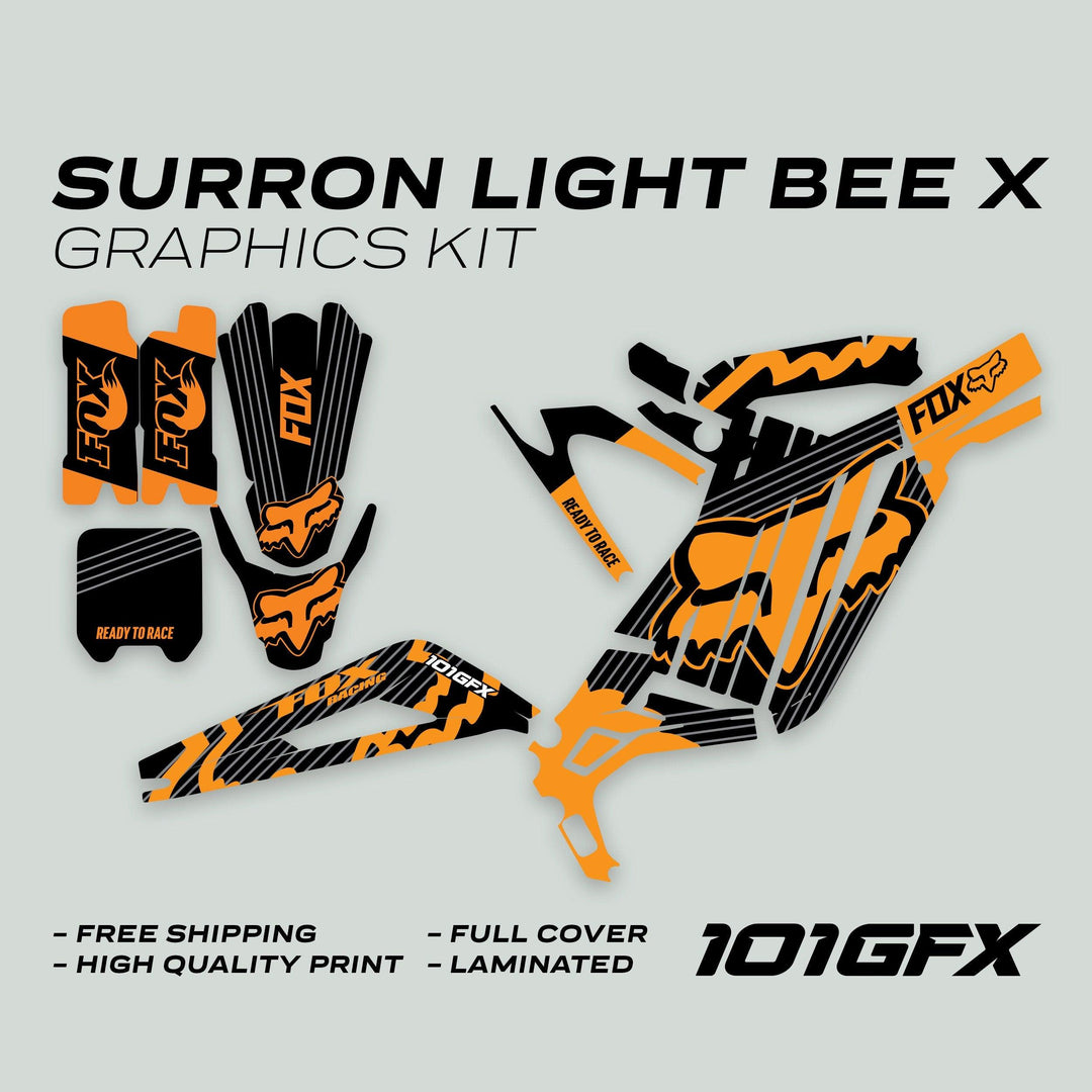 Surron Light Bee X Graphics Kit FOX STRIPES Black Orange