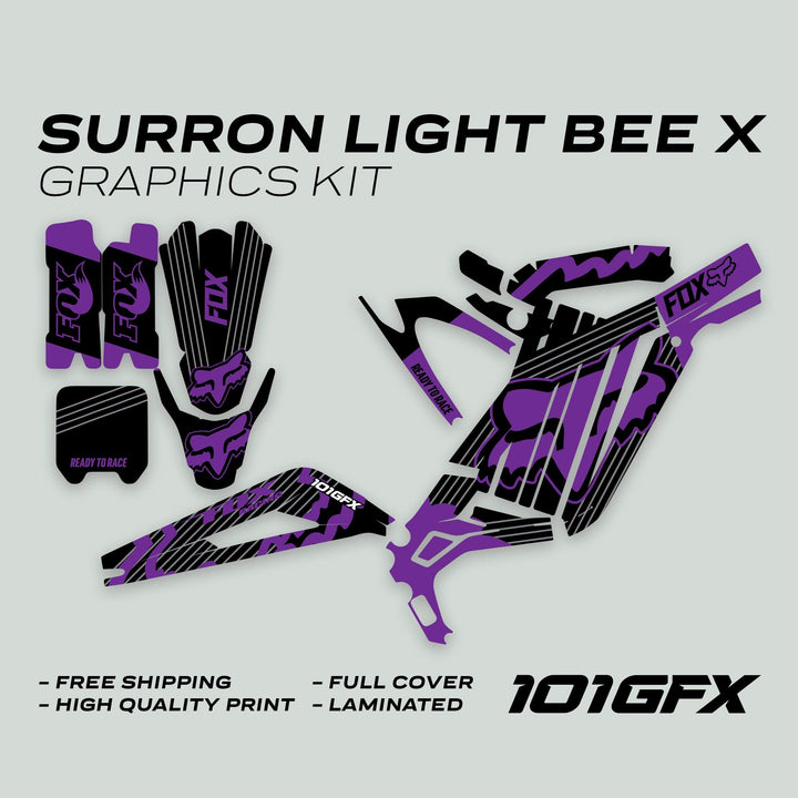 Surron Light Bee X Graphics Kit FOX STRIPES BLACK Purple