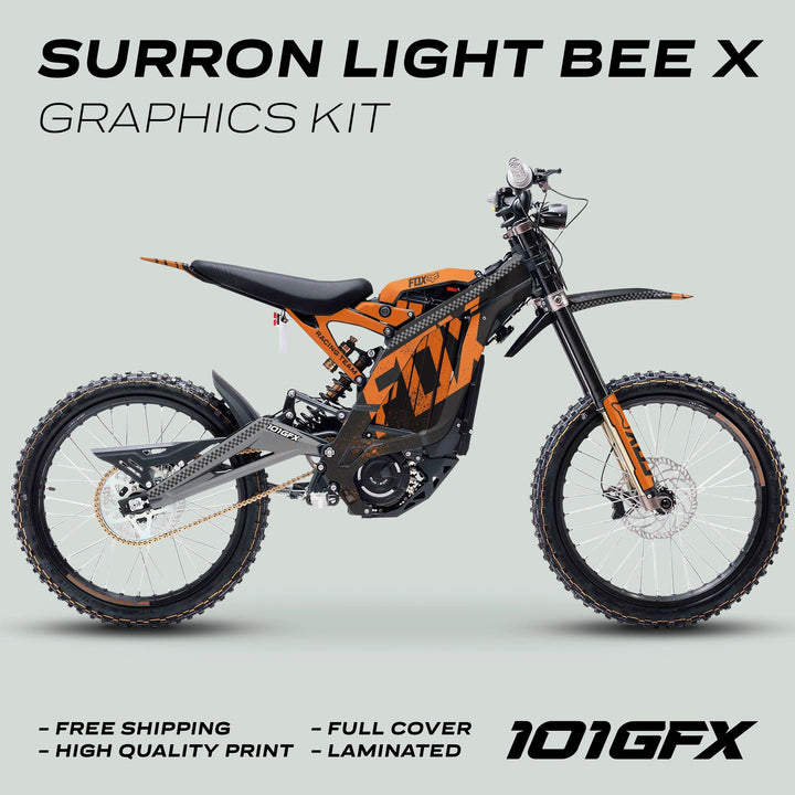 Surron Light Bee X Graphics Kit FOX DUST Black Orange