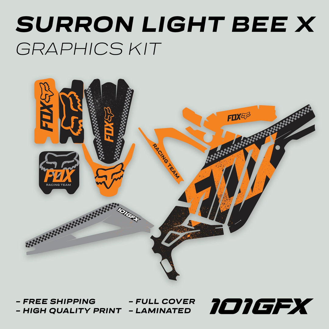 Surron Light Bee X Graphics Kit FOX DUST Black Orange