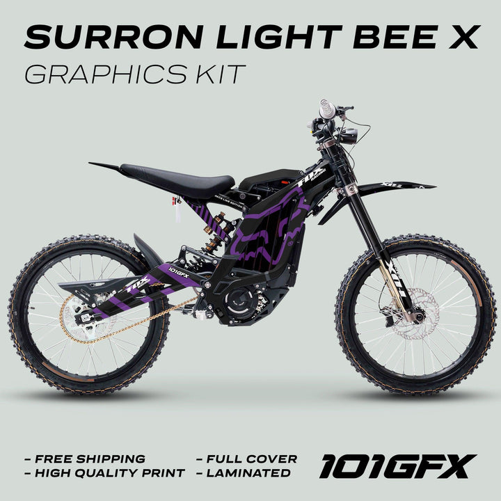 Surron Light Bee X Graphics Kit FOX RACELINE BLACK Purple