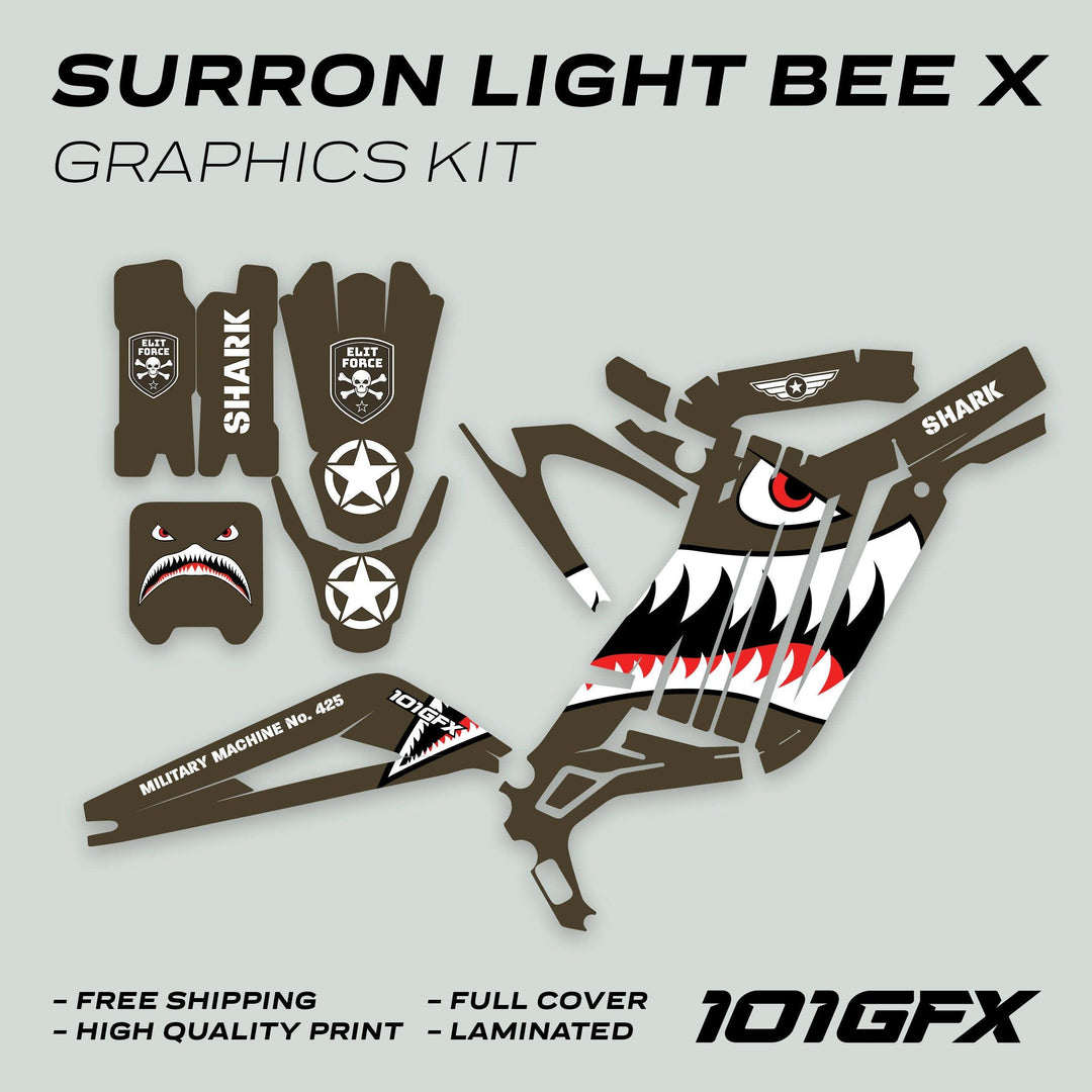 Surron Light Bee X Graphics Kit MILITARY SHARK Brown