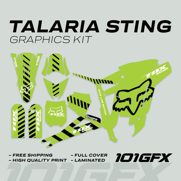 Talaria Sting R Graphics Kit FOX Raceline Green Black