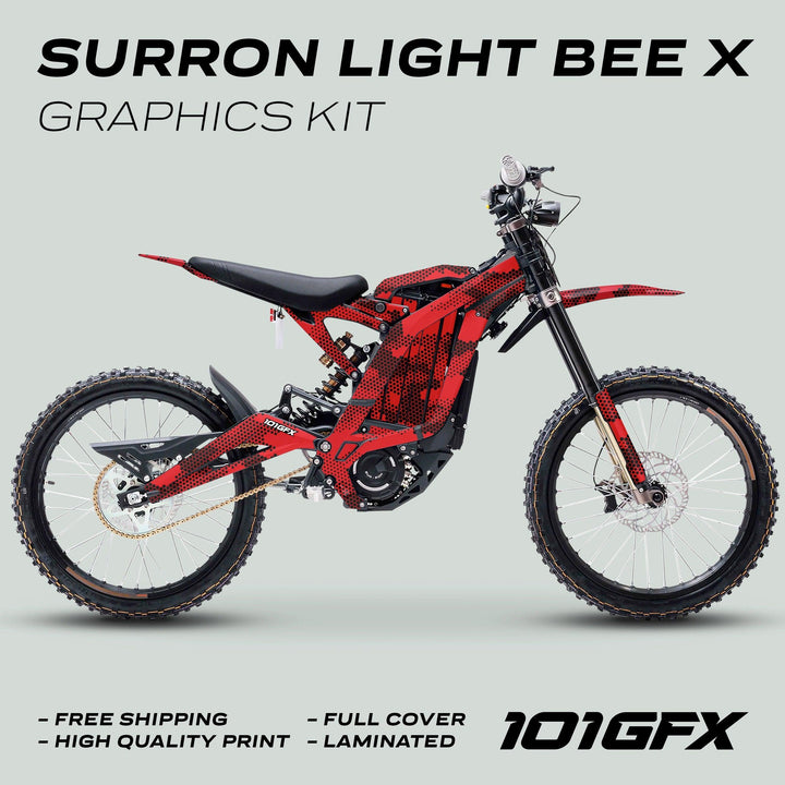 Surron Light Bee X Graphics Kit HEXOCAM Red