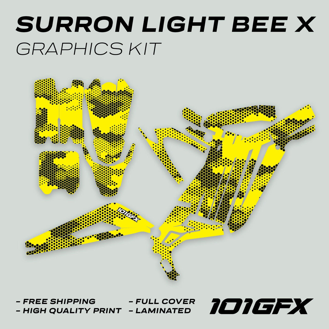 Surron Light Bee X Graphics Kit HEXOCAM Yellow