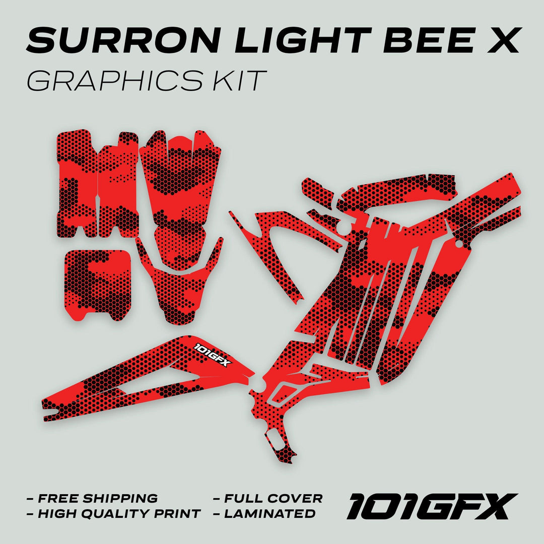 Surron Light Bee X Graphics Kit HEXOCAM Red