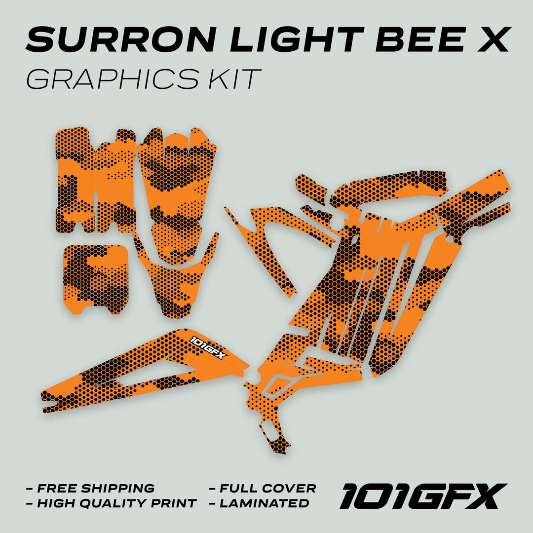 Surron Light Bee X Graphics Kit HEXOCAM Orange