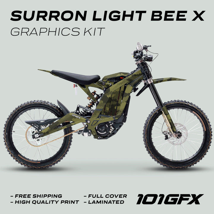 Surron Light Bee X Graphics Kit HEXOCAM Olive