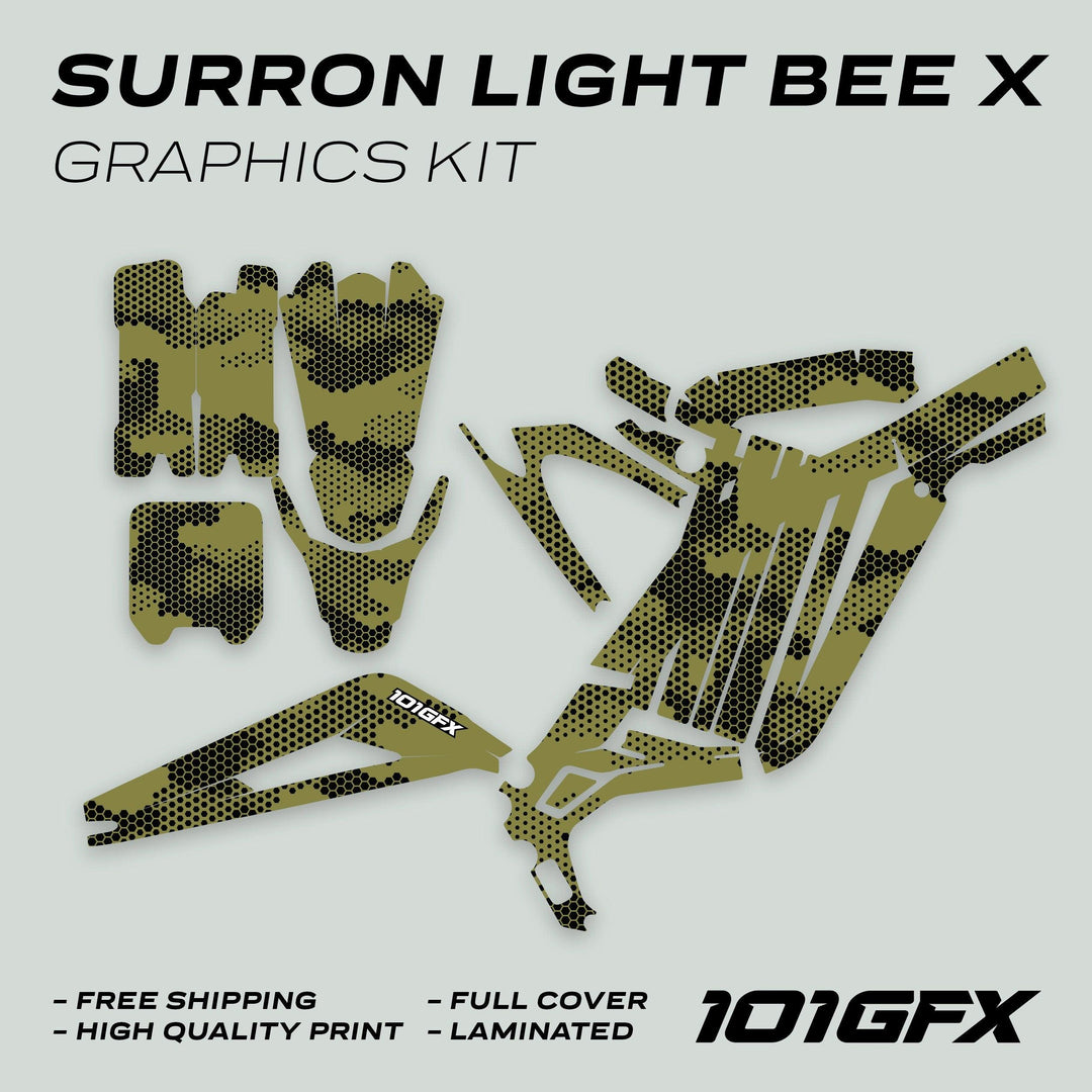 Surron Light Bee X Graphics Kit HEXOCAM Olive