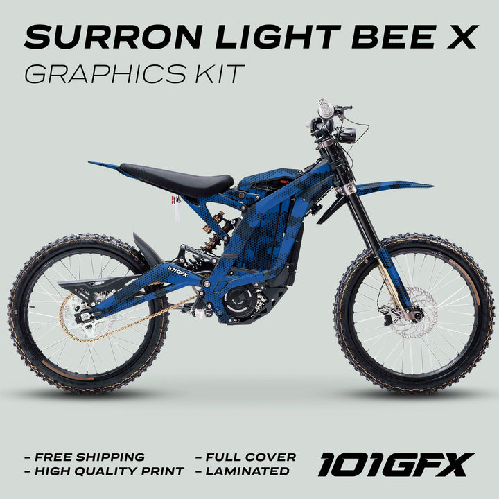 Surron Light Bee X Graphics Kit HEXOCAM Blue