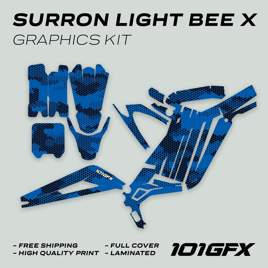 Surron Light Bee X Graphics Kit HEXOCAM Blue