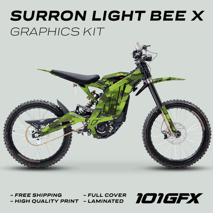 Surron Light Bee X Graphics Kit HEXOCAM Green