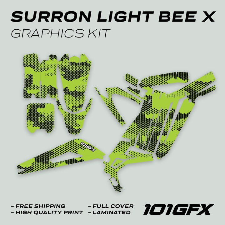 Surron Light Bee X Graphics Kit HEXOCAM Green