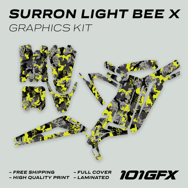 Surron Light Bee X Graphics Kit SPLAT CAMO Green