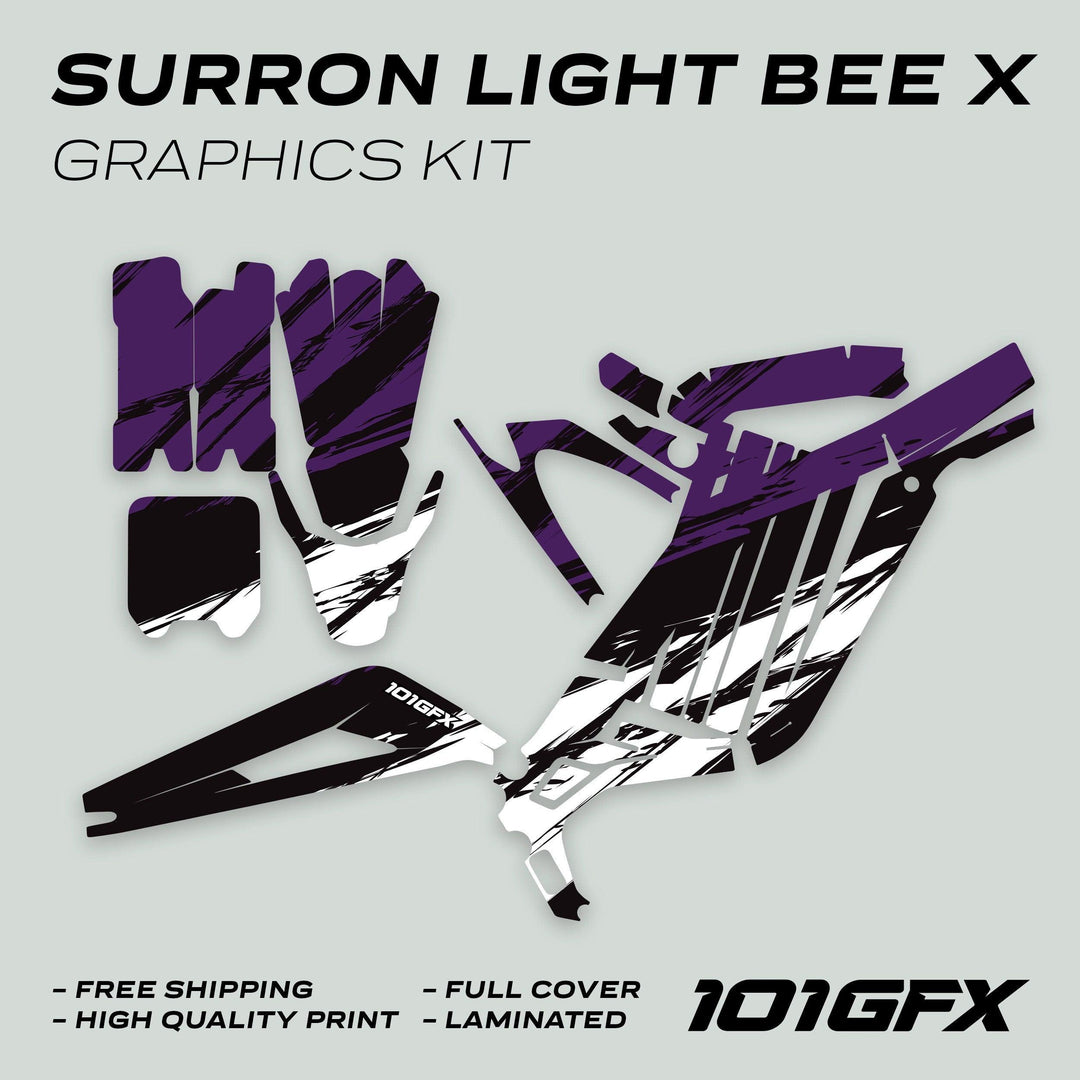 Surron Light Bee X Graphics Kit SLICE BLACK Purple