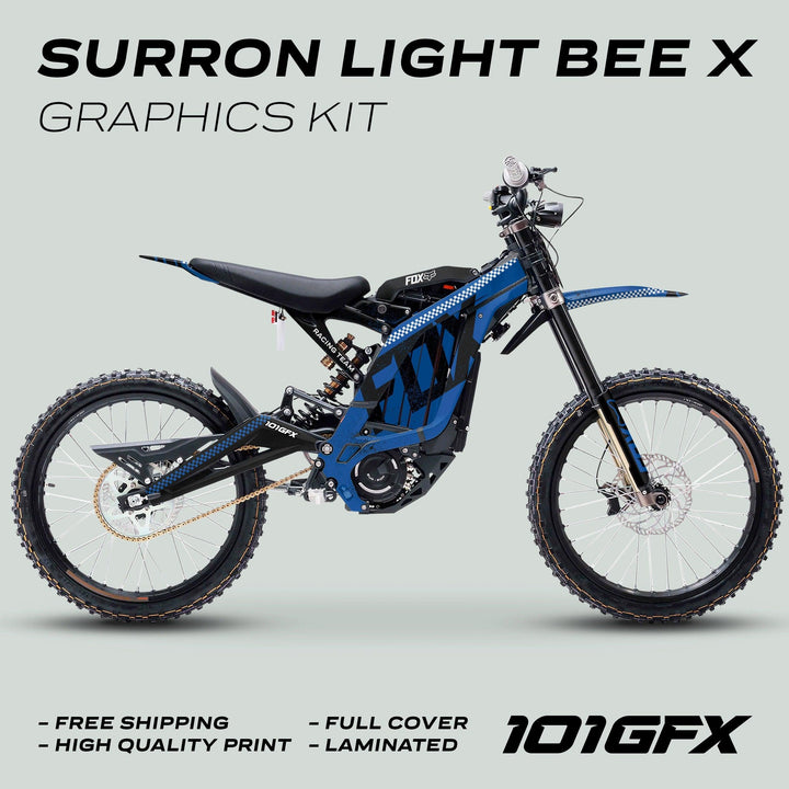 Surron Light Bee X Graphics Kit FOX DUST Blue Black