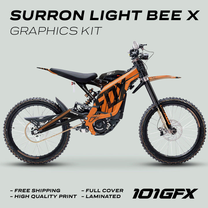 Surron Light Bee X Graphics Kit FOX DUST Orange Black