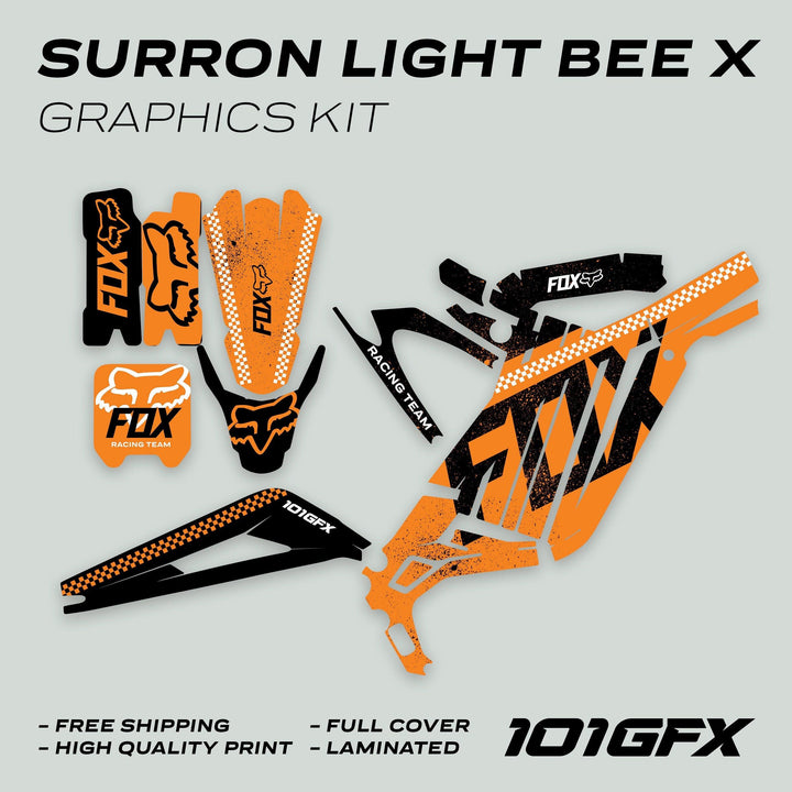 Surron Light Bee X Graphics Kit FOX DUST Orange Black