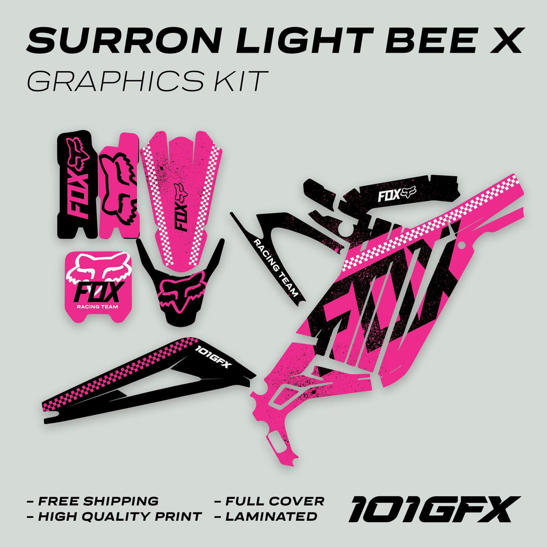 Surron Light Bee X Graphics Kit FOX DUST Pink Black