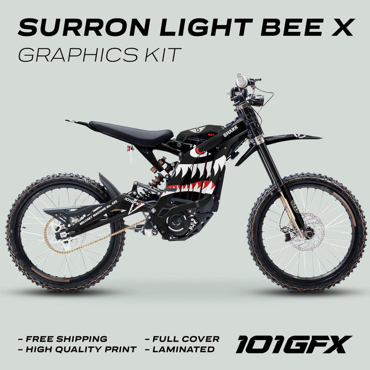 Surron Light Bee X Graphics Kit MILITARY SHARK Black