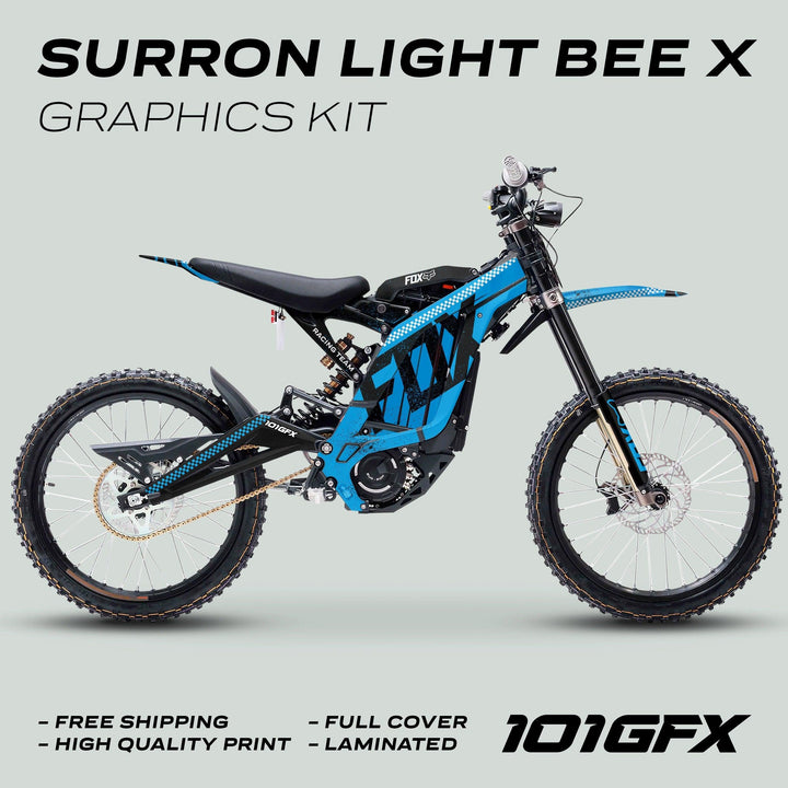 Surron Light Bee X Graphics Kit FOX DUST Cyan Black