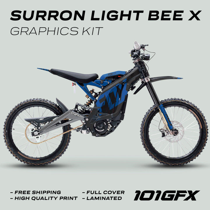 Surron Light Bee X Graphics Kit FOX DUST Black Blue