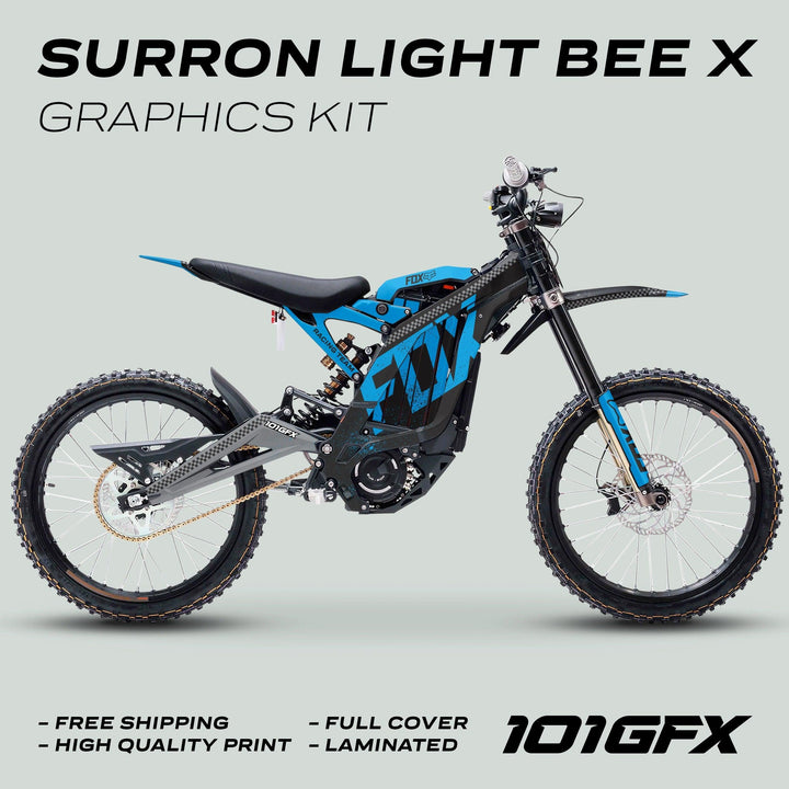 Surron Light Bee X Graphics Kit FOX DUST Black Cyan