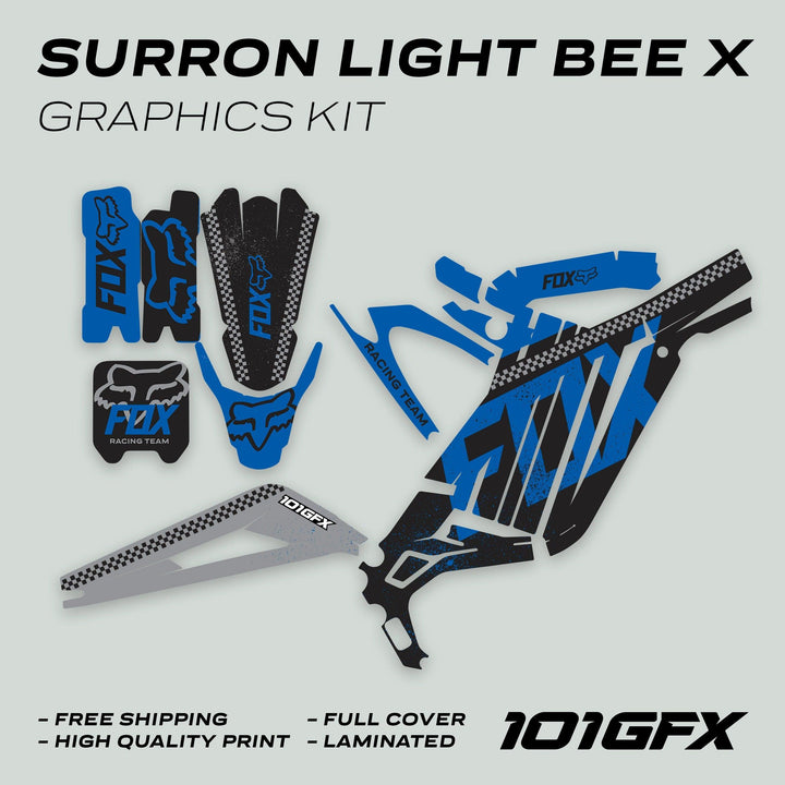 Surron Light Bee X Graphics Kit FOX DUST Black Blue