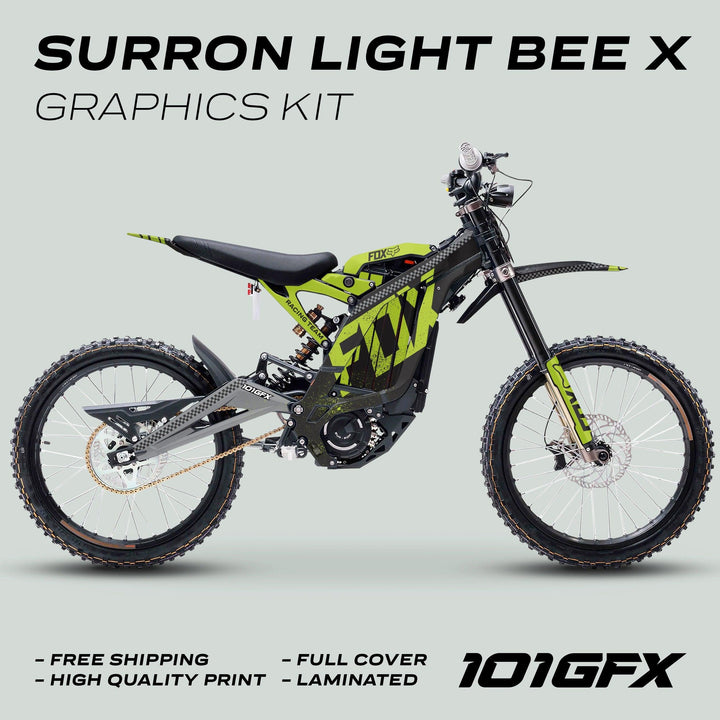 Surron Light Bee X Graphics Kit FOX DUST Black Green