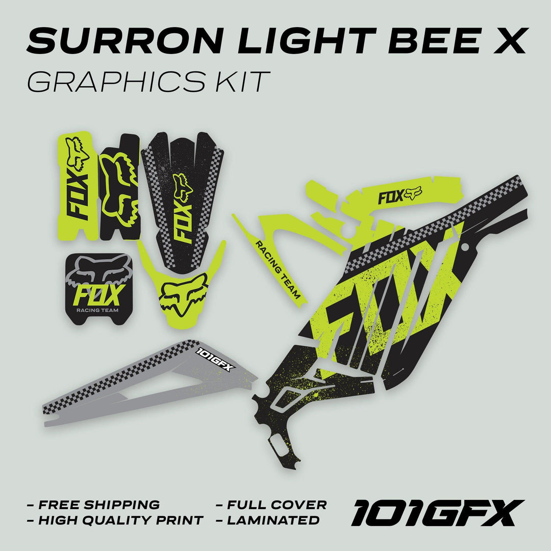 Surron Light Bee X Graphics Kit FOX DUST Black Green