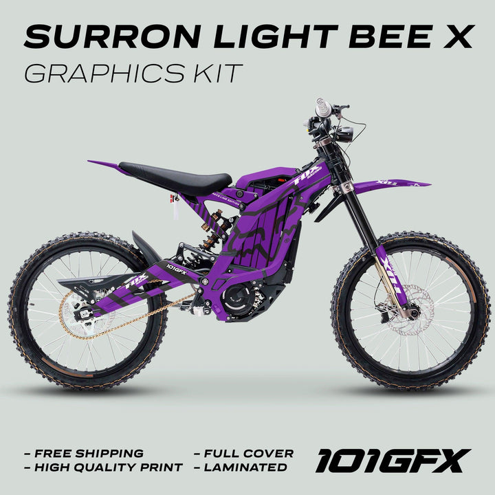 Surron Light Bee X Graphics Kit FOX RACE LINE Purple Black