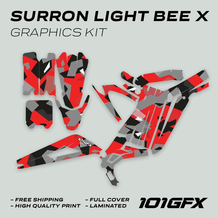 Surron Light Bee X Graphics Kit GEOTECH RED