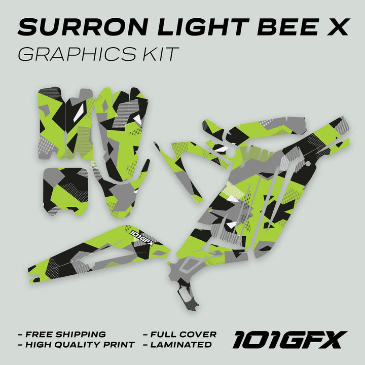 Surron Light Bee X Graphics Kit GEOTECH Green