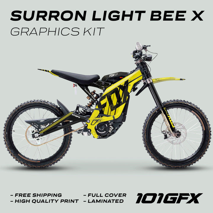 Surron Light Bee X Graphics Kit FOX DUST Yellow Black