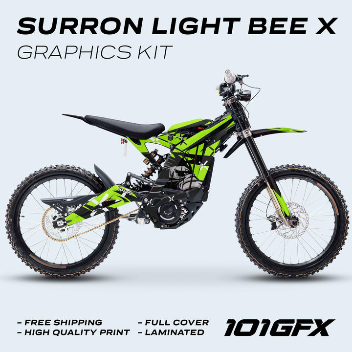 Surron Light Bee X Graphics Kit CRAZY MONKEY Green