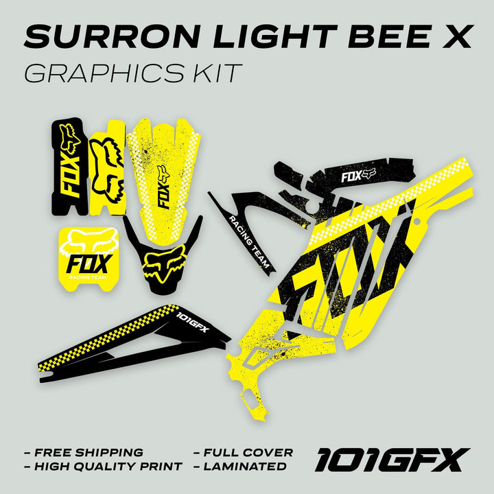 Surron Light Bee X Graphics Kit FOX DUST Yellow Black