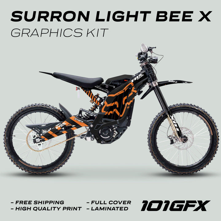 Surron Light Bee X Graphics Kit FOX RACE LINE Black Orange