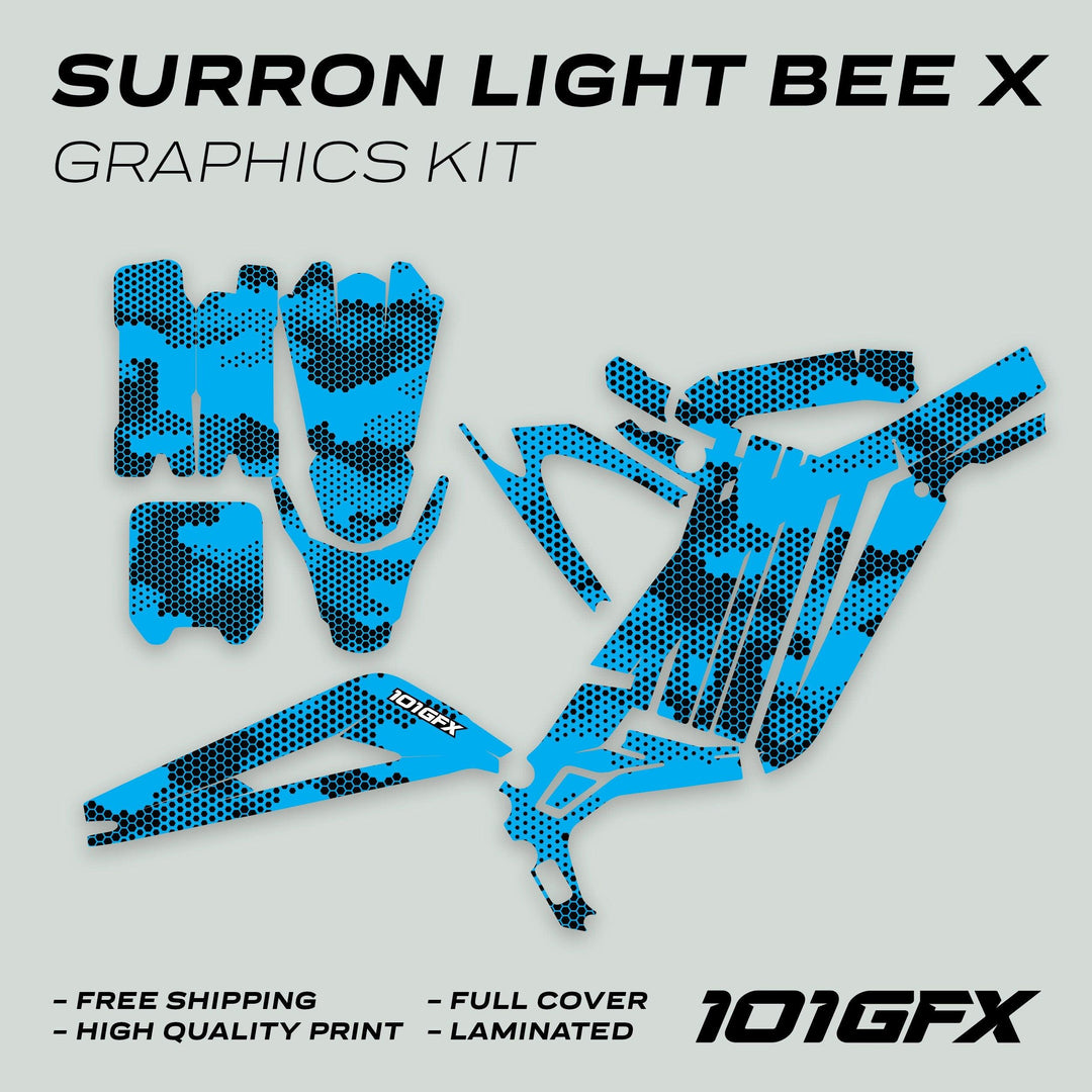 Surron Light Bee X Graphics Kit HEXOCAM Cyan