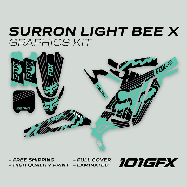 Surron Light Bee X Graphics Kit FOX STRIPES BLACK Mint